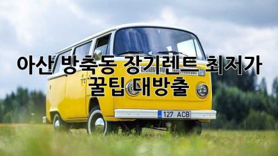 아산 방축동 장기렌트 최저가? 꿀팁 대방출! 🚗💨